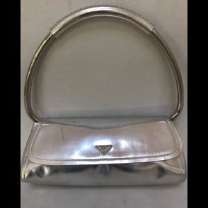 Prada silver bag with Round Handle